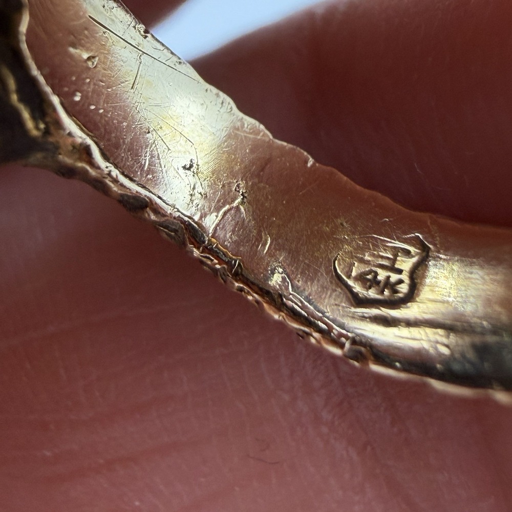 Vtg 14k Yellow Gold Serpent Ring Alligator Dragon Diamond Eye 10.89gr 10.89 Gr - Picture 9 of 16